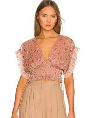 NWOT Tularosa Delphine Crop Top Antoinetta Floral Sz M